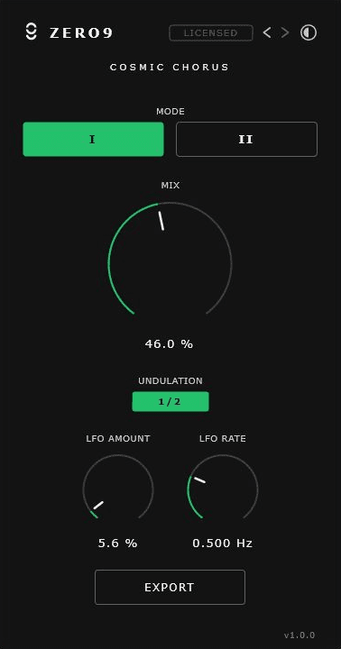Cosmic Chorus plugin interface