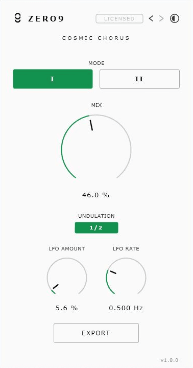 Cosmic Chorus plugin interface