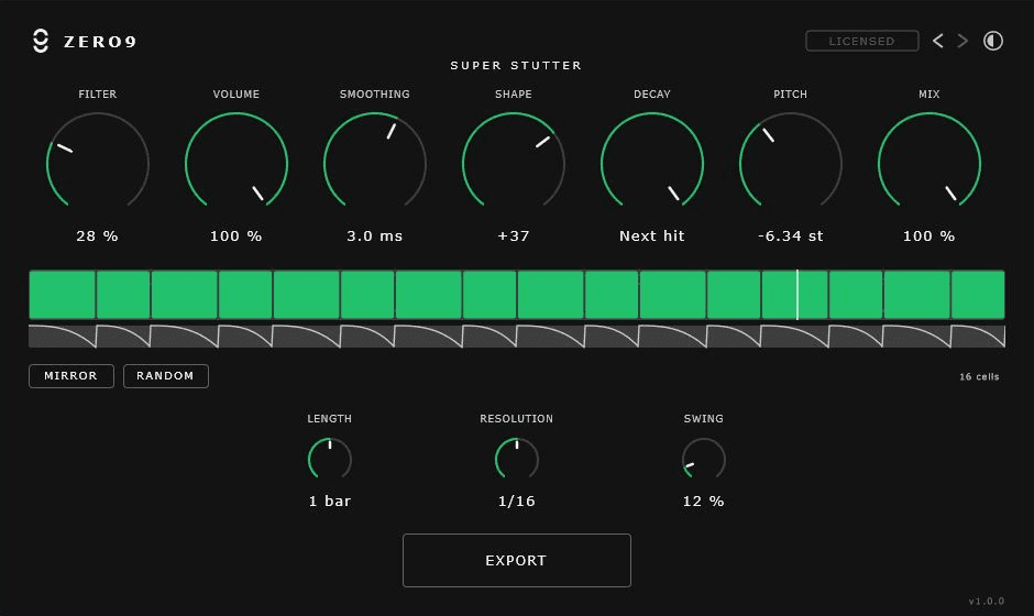 Super Stutter plugin interface