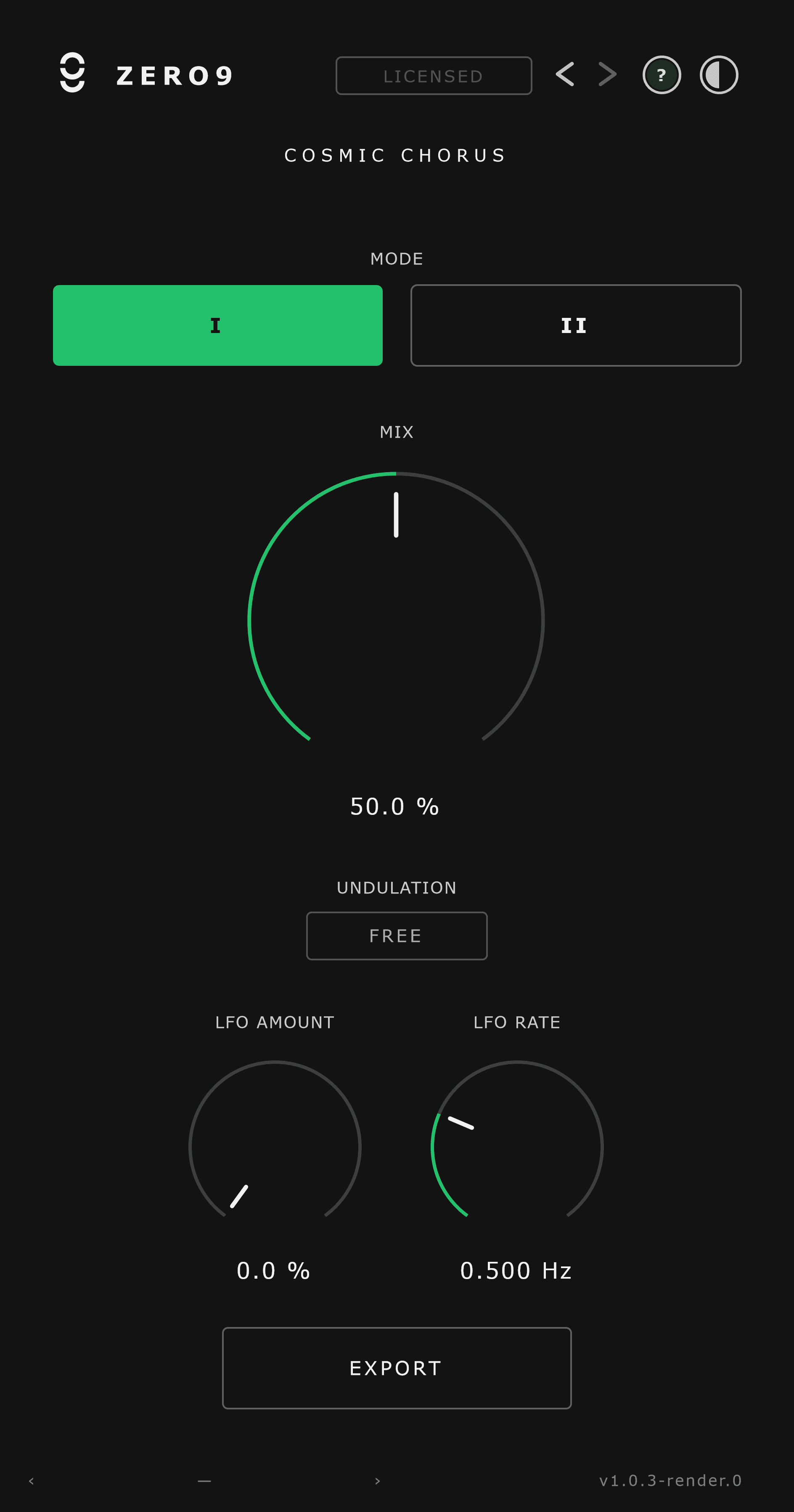 Cosmic Chorus plugin interface